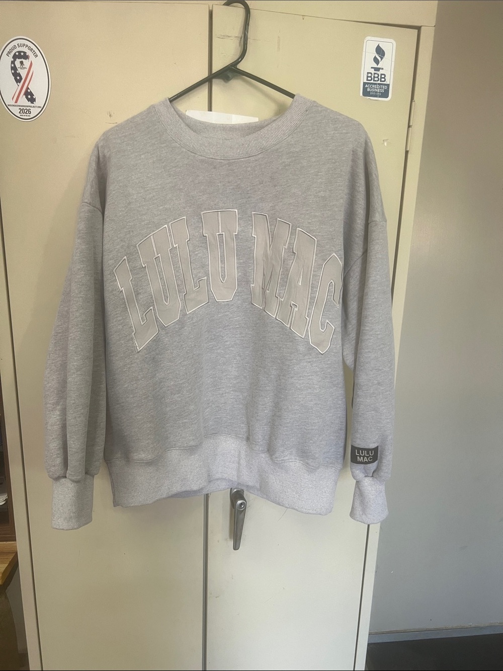 Lulu Mac Women's Light Gray Crewneck Sweatshirt